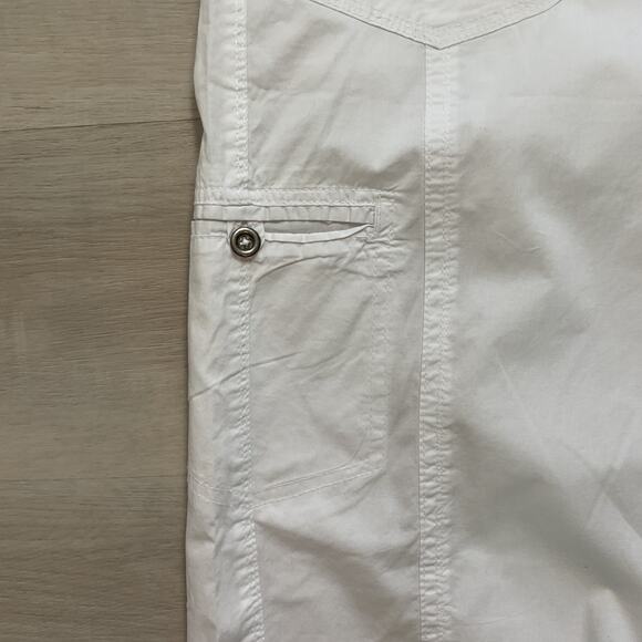 Valerie Women's Dash Flex Knit Waist Cargo Pocket Capris White PXL NWT - Picture 4 of 12